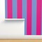 Bright Retro Stripes Fun Groovy Hot Pink Neon Boardwalk Beach Cottagecore Beach Tent Circus Tent Custom Removable Wallpaper by Spoonflower Peel & Stick Wallpaper 2FT Wide